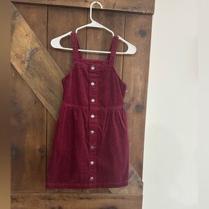 4/$12 NEW Cat & Jack Burgundy Corduroy Jumper/ Overall Dress